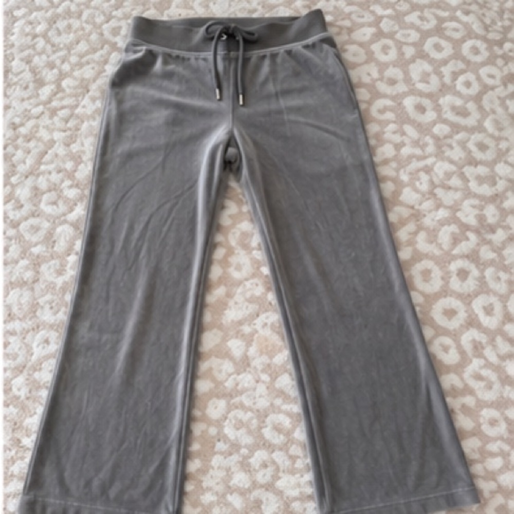 Juicy Couture Gray Drawstring Wide-Leg Sweatpants
